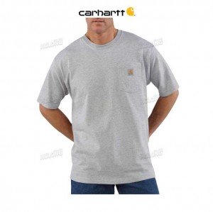 Carhartt Loose Fit Heavyweight Short-Sleeve Pocket T-Shirt Heather Gray | TH0002603