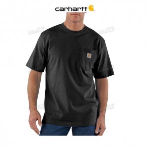 Carhartt Loose Fit Heavyweight Short-Sleeve Pocket T-Shirt Black | TH0002604