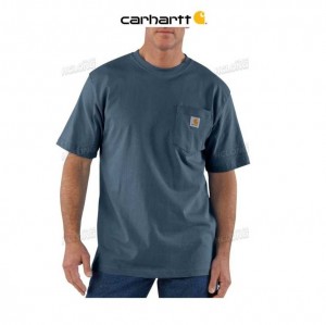 Carhartt Loose Fit Heavyweight Short-Sleeve Pocket T-Shirt Bluestone | TH0002605