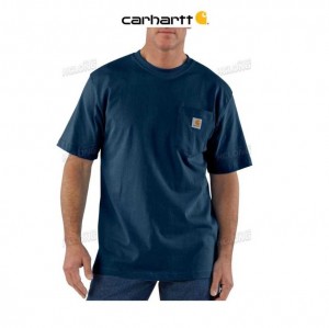 Carhartt Loose Fit Heavyweight Short-Sleeve Pocket T-Shirt Navy | TH0002607