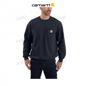 Carhartt Loose Fit Midweight Crewneck Pocket Sweatshirt New Navy | TH0000427