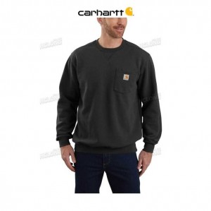 Carhartt Loose Fit Midweight Crewneck Pocket Sweatshirt Black | TH0000429