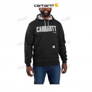 Carhartt Loose Fit Midweight Felt Logo Graphic Sweatshirt Black | TH0000475