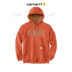 Carhartt Loose Fit Midweight Felt Logo Graphic Sweatshirt Desert Orange Heather | TH0000476