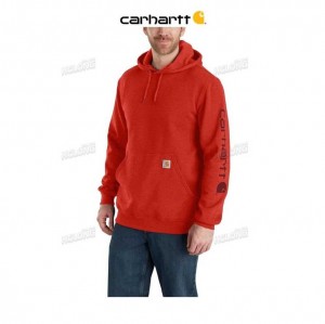 Carhartt Loose Fit Midweight Logo Sleeve Graphic Sweatshirt Chili Pepper Heather | TH0000514