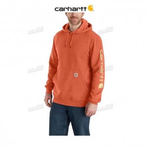 Carhartt Loose Fit Midweight Logo Sleeve Graphic Sweatshirt Desert Orange Heather | TH0000515