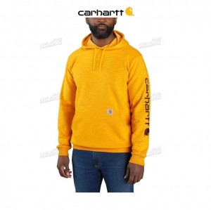 Carhartt Loose Fit Midweight Logo Sleeve Graphic Sweatshirt Solar Yellow Space-Dye | TH0000519