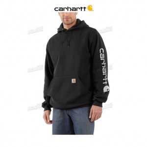 Carhartt Loose Fit Midweight Logo Sleeve Graphic Sweatshirt Black | TH0000523