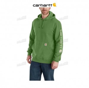 Carhartt Loose Fit Midweight Logo Sleeve Graphic Sweatshirt Arborvitae Heather | TH0000526