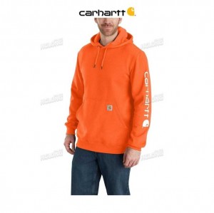 Carhartt Loose Fit Midweight Logo Sleeve Graphic Sweatshirt Brite Orange | TH0000527