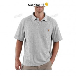 Carhartt Loose Fit Midweight Short-Sleeve Pocket Polo Heather Gray | TH0002576