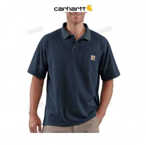 Carhartt Loose Fit Midweight Short-Sleeve Pocket Polo Navy | TH0002580