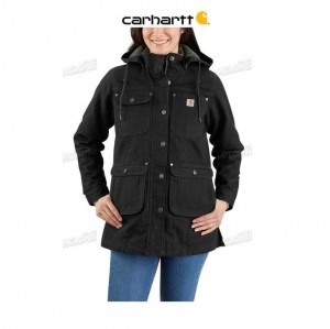 Carhartt Loose Fit Washed Duck Coat - 2 Warmer Rating Black | TH0000986