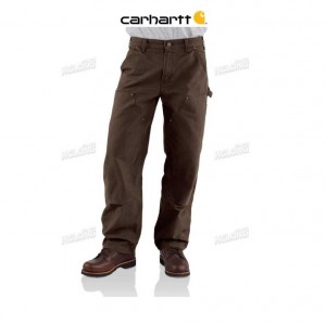 Carhartt Loose Fit Washed Duck Double-Front Utility Work Pant Dark Brown | TH0001671