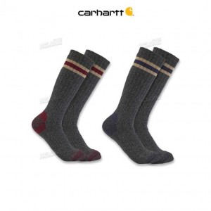 Carhartt Midweight Camp Boot Sock 2-Pack Charcoal | TH0001942