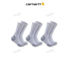 Carhartt Midweight Cotton Blend Crew Sock 3-Pack Gray | TH0001971