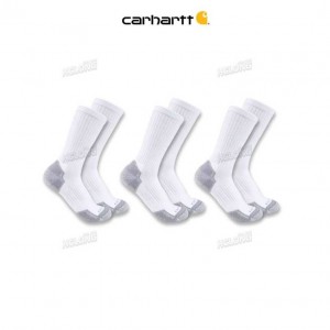 Carhartt Midweight Cotton Blend Crew Sock 3-Pack White | TH0001973