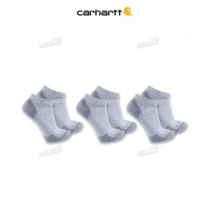 Carhartt Midweight Cotton Blend Low Cut Sock 3-Pack Gray | TH0002013