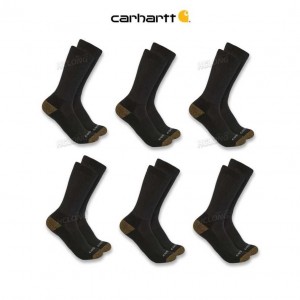 Carhartt Midweight Crew Sock 6-Pack Black | TH0001950