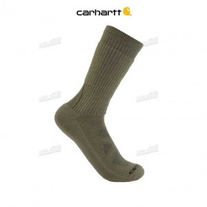 Carhartt Midweight Merino Wool Blend Uniform Crew Sock Army Green | TH0002002