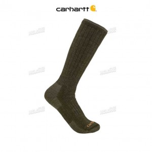 Carhartt Midweight Synthetic-Wool Blend Boot Sock Olive | TH0001939