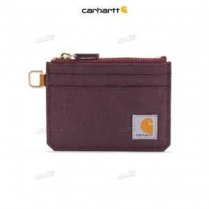 Carhartt NYLON DUCK ZIPPERED CARD KEEPER DEEP WINE | TH0002783