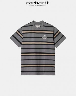 Carhartt New Balance x Carhartt WIP Sculpture Center Stripe T-Shirt Shiver / White | TH0002281