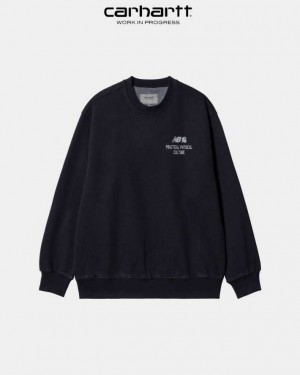 Carhartt New Balance x Carhartt WIP Sculpture Center Sweatshirt Dark Navy / Wax (garment dyed) | TH0000363