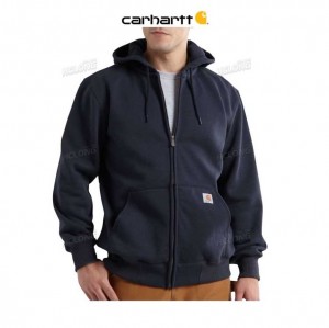 Carhartt Rain Defender Loose Fit Heavyweight Full-Zip Sweatshirt New Navy | TH0000386