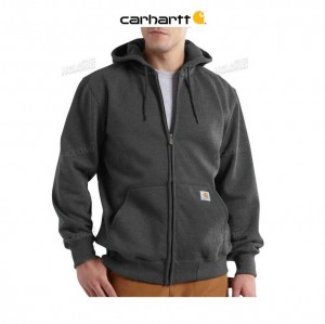 Carhartt Rain Defender Loose Fit Heavyweight Full-Zip Sweatshirt Carbon Heather | TH0000387