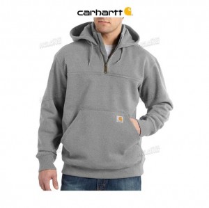 Carhartt Rain Defender Loose Fit Heavyweight Quarter-Zip Sweatshirt Heather Gray | TH0000398