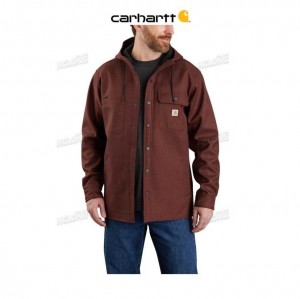 Carhartt Rain Defender Relaxed Fit Heavyweight Hooded Shirt Jac Dark Cedar | TH0001736