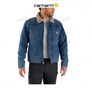 Carhartt Relaxed Fit Denim Sherpa-Lined Jacket Beech | TH0000220