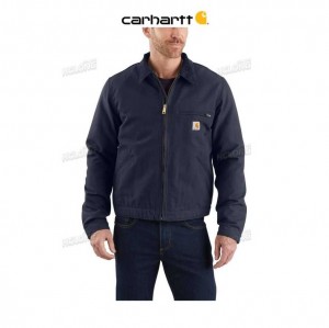 Carhartt Relaxed Fit Duck Blanket-Lined Detroit Jacket Navy | TH0000152