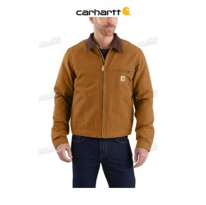 Carhartt Relaxed Fit Duck Blanket-Lined Detroit Jacket Brown | TH0000153