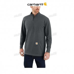 Carhartt Relaxed Fit Heavyweight Long-Sleeve 1 2 Zip Thermal Shirt Elm Heather | TH0002452