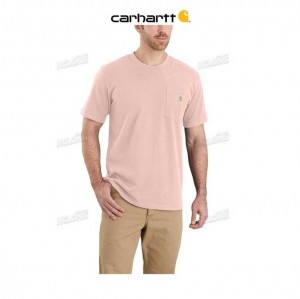 Carhartt Relaxed Fit Heavyweight Short-Sleeve Pocket T-Shirt Ash Rose | TH0002396