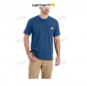 Carhartt Relaxed Fit Heavyweight Short-Sleeve Pocket T-Shirt Lakeshore Heather | TH0002402