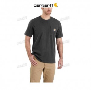 Carhartt Relaxed Fit Heavyweight Short-Sleeve Pocket T-Shirt Carbon Heather | TH0002404