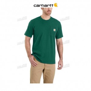 Carhartt Relaxed Fit Heavyweight Short-Sleeve Pocket T-Shirt North Woods Heather | TH0002406