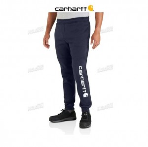 Carhartt Relaxed Fit Midweight Tapered Logo Sweatpant New Navy | TH0001660