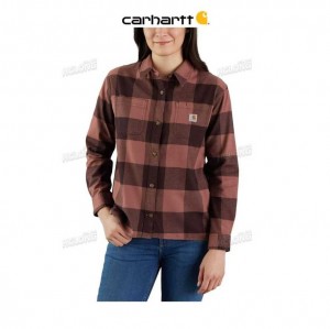 Carhartt Rugged Flex Loose Fit Midweight Flannel Long-Sleeve Plaid Shirt Blackberry | TH0001065