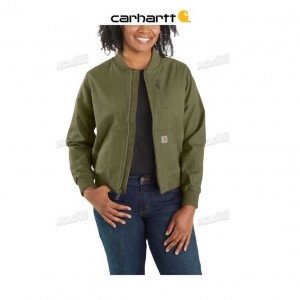 Carhartt Rugged Flex Relaxed Fit Canvas Jacket - 1 Warm Rating Basil | TH0000135