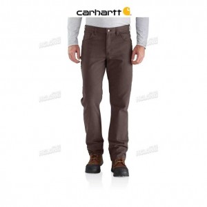 Carhartt Rugged Flex Relaxed Fit Canvas 5-Pocket Work Pant Dark Coffee | TH0001575