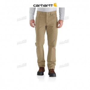 Carhartt Rugged Flex Relaxed Fit Canvas 5-Pocket Work Pant Dark Khaki | TH0001579