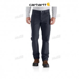 Carhartt Rugged Flex Relaxed Fit Canvas 5-Pocket Work Pant Navy | TH0001580