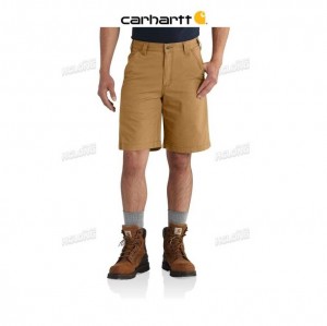 Carhartt Rugged Flex Relaxed Fit Canvas Work Short Hickory | TH0001846