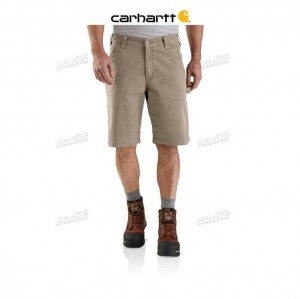 Carhartt Rugged Flex Relaxed Fit Canvas Utility Work Short Tan | TH0001865