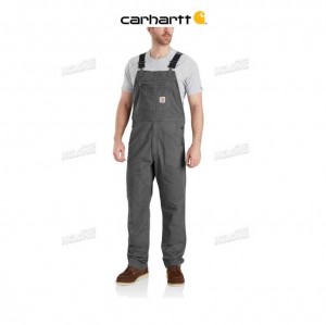 Carhartt Rugged Flex Relaxed Fit Canvas Bib Overall Gravel | TH0000788