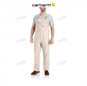 Carhartt Rugged Flex Relaxed Fit Canvas Bib Overall Natural | TH0000789